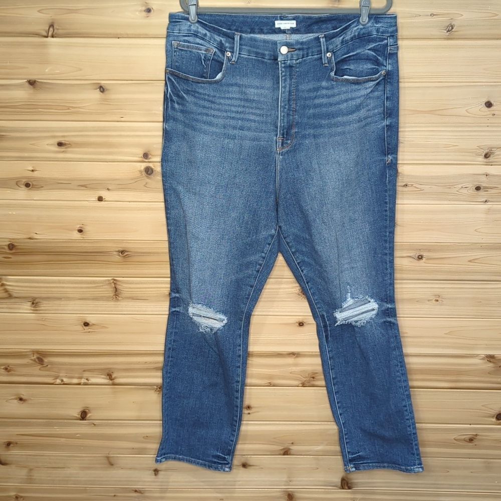 Good American Jeans Womens 18 Blue Good‎ Legs ankle Glc1380t